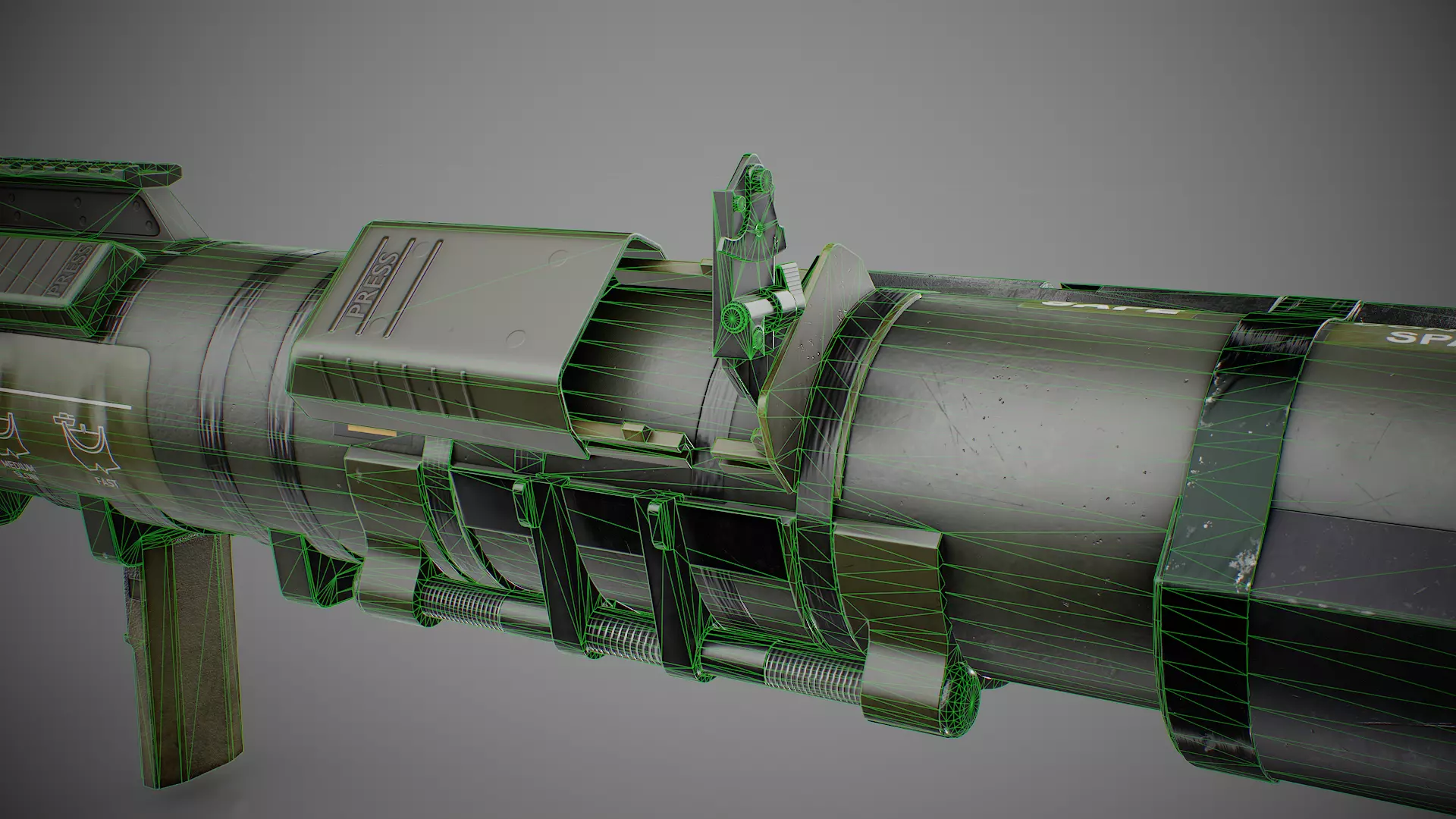 AT4 disposable anti-tank grenade launcher Low-poly 3D model_14