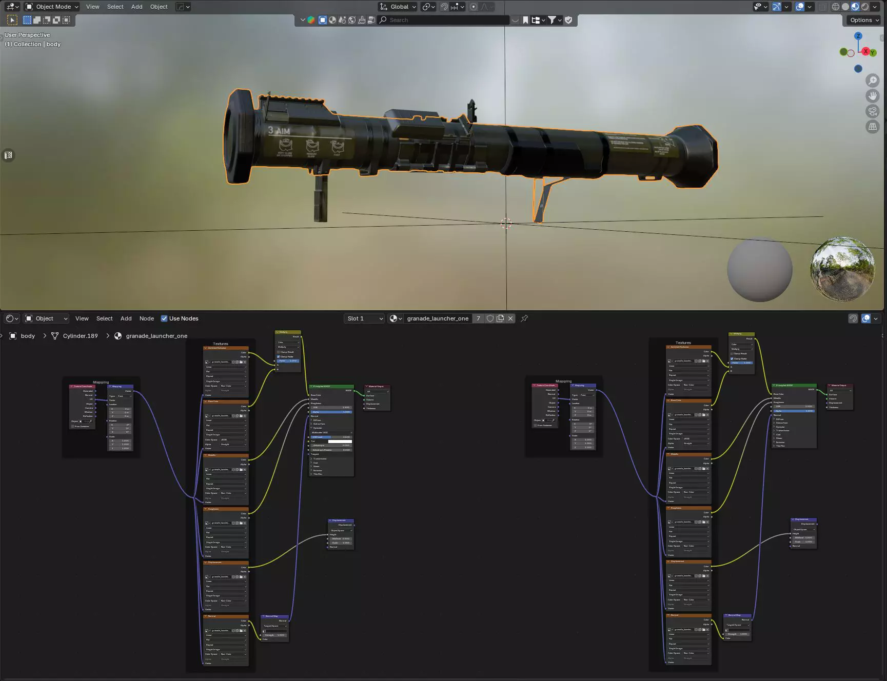 AT4 disposable anti-tank grenade launcher Low-poly 3D model_33