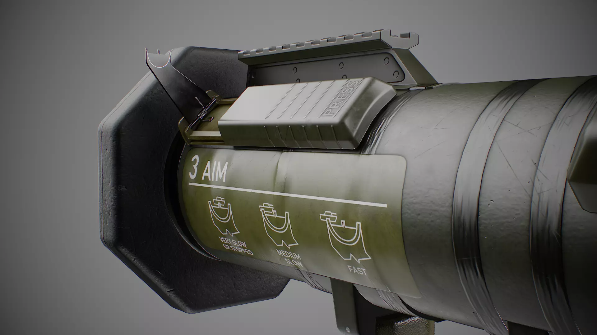 AT4 disposable anti-tank grenade launcher Low-poly 3D model_21