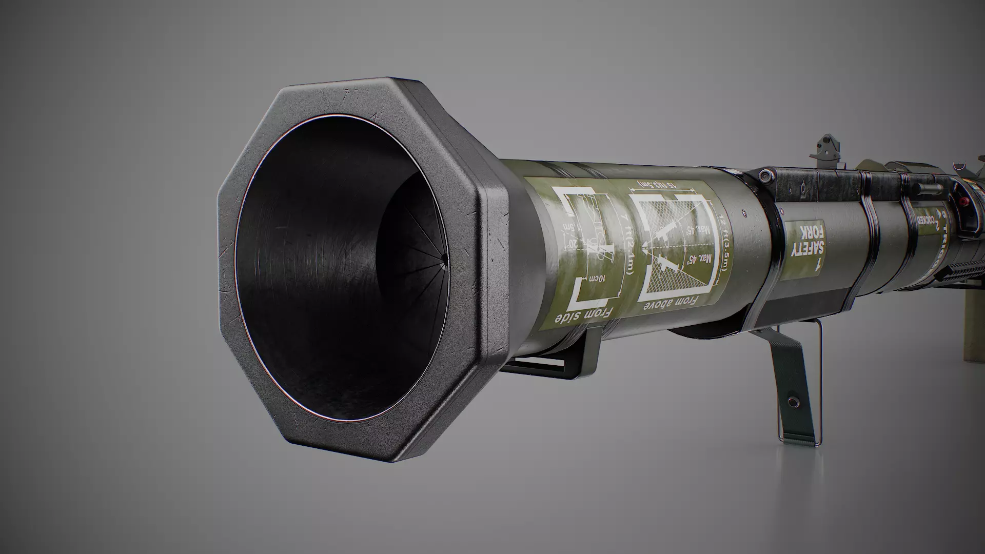 AT4 disposable anti-tank grenade launcher Low-poly 3D model_10