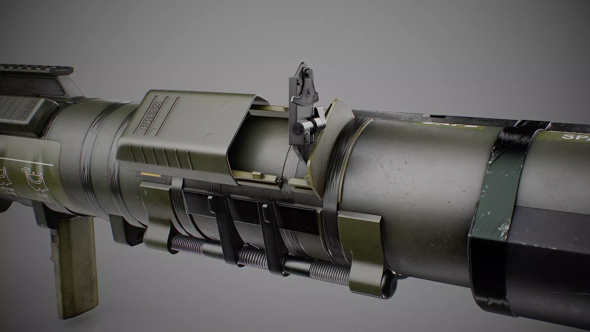 AT4 disposable anti-tank grenade launcher Low-poly 3D model_13
