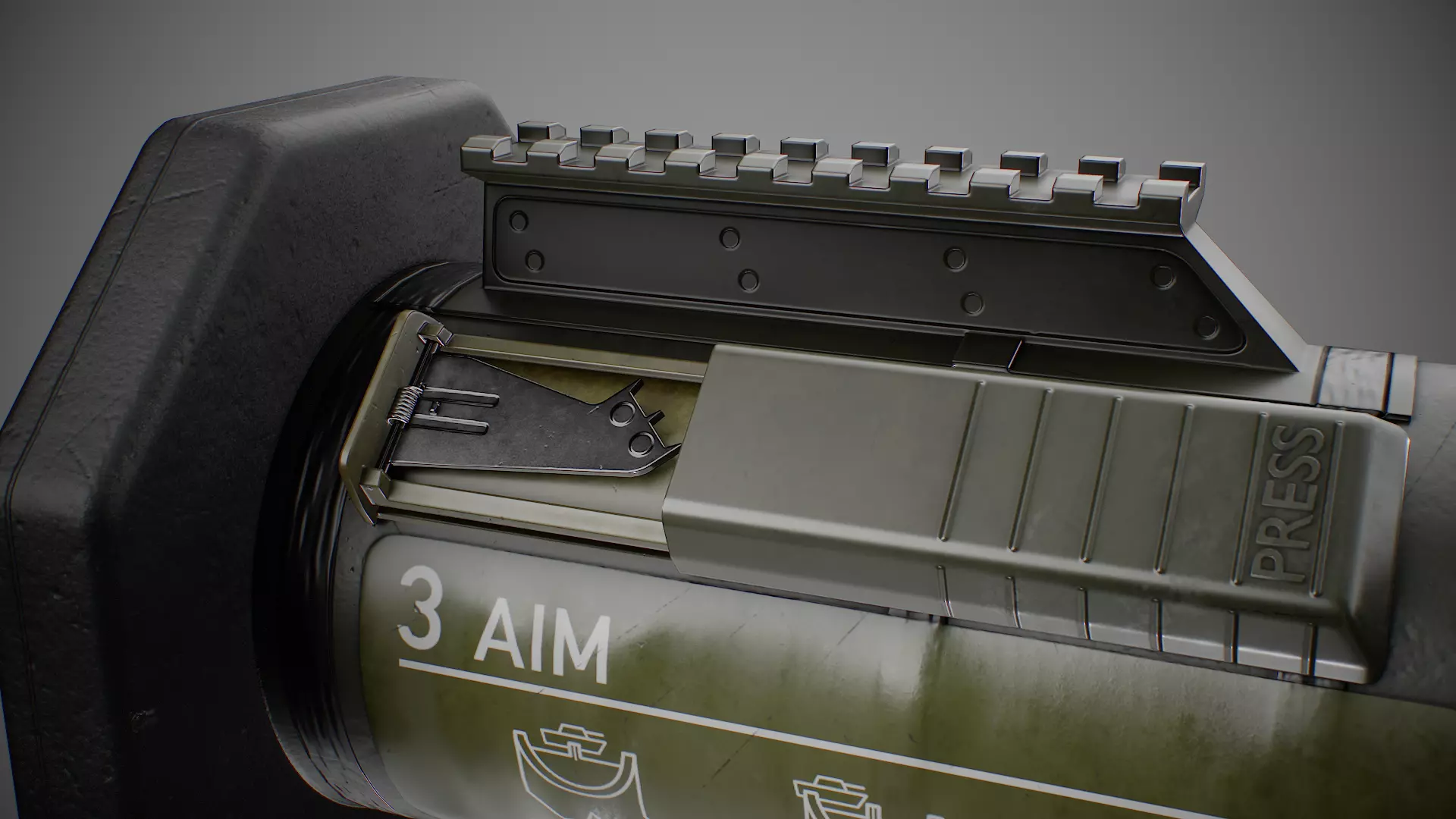 AT4 disposable anti-tank grenade launcher Low-poly 3D model_28