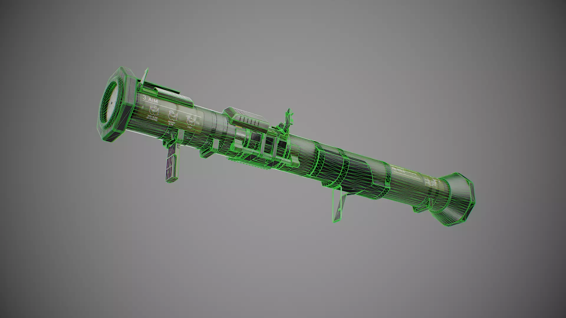 AT4 disposable anti-tank grenade launcher Low-poly 3D model_4