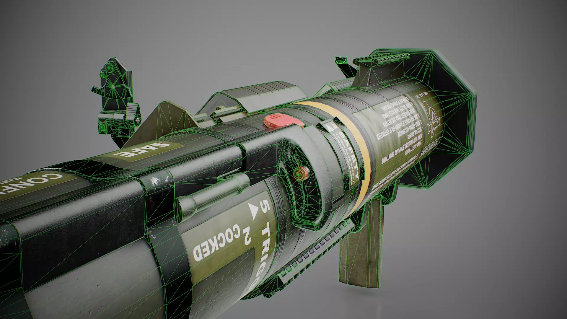 AT4 disposable anti-tank grenade launcher Low-poly 3D model_18