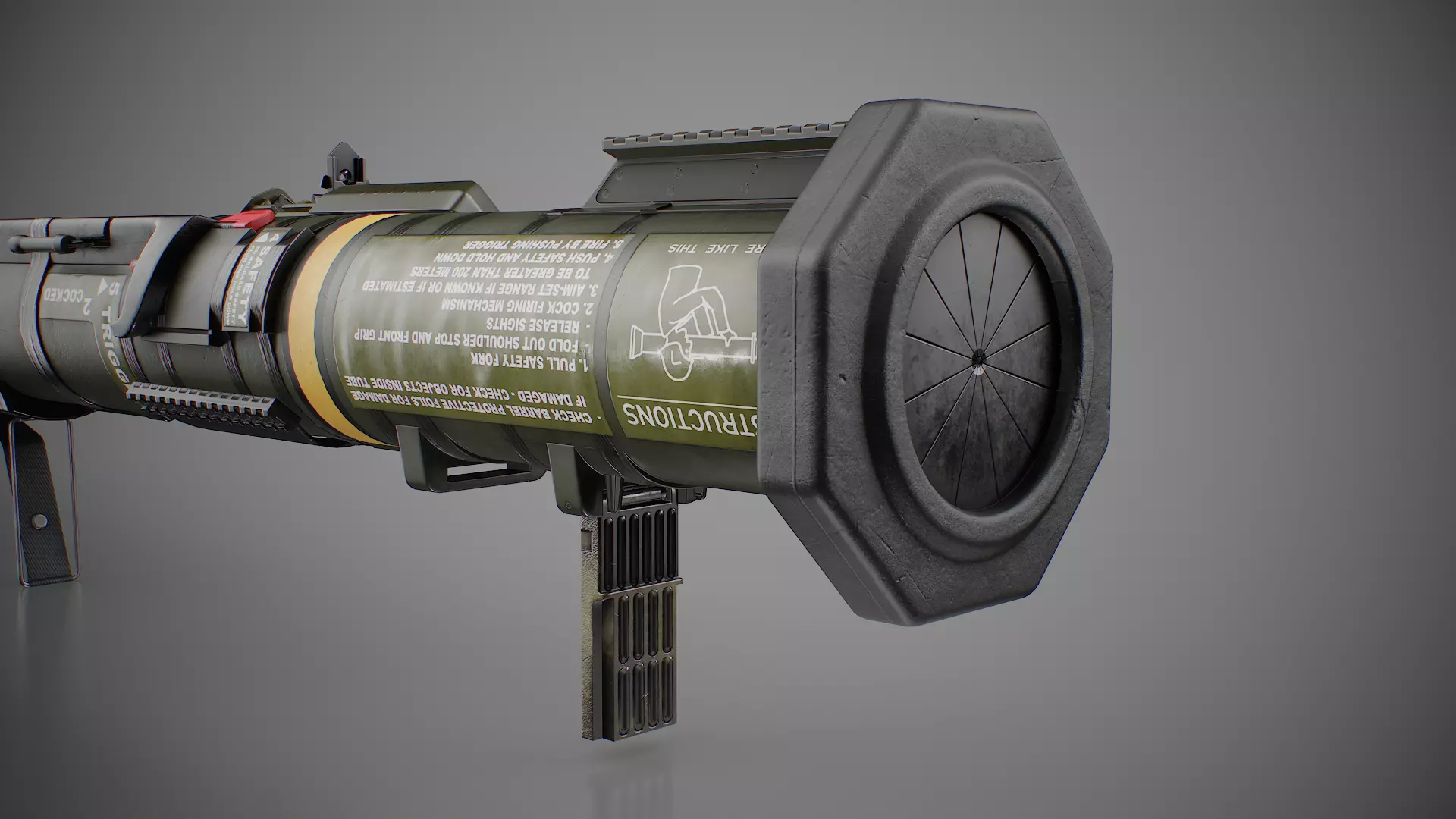 AT4 disposable anti-tank grenade launcher Low-poly 3D model_30