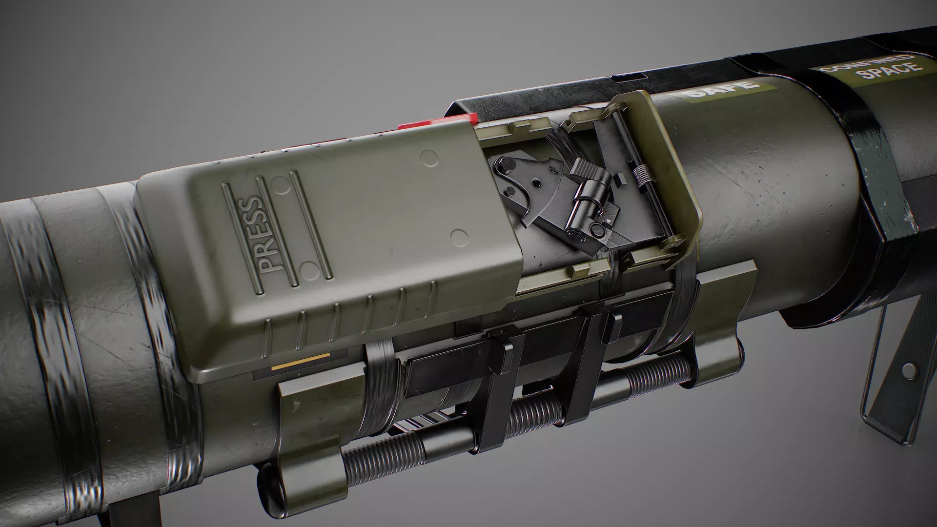 AT4 disposable anti-tank grenade launcher Low-poly 3D model_25