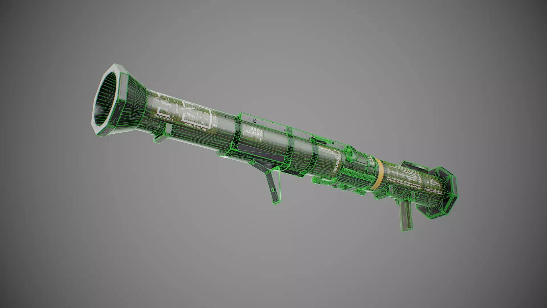 AT4 disposable anti-tank grenade launcher Low-poly 3D model_6