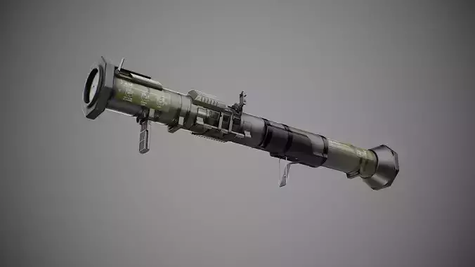 AT4 disposable anti-tank grenade launcher Low-poly 3D model