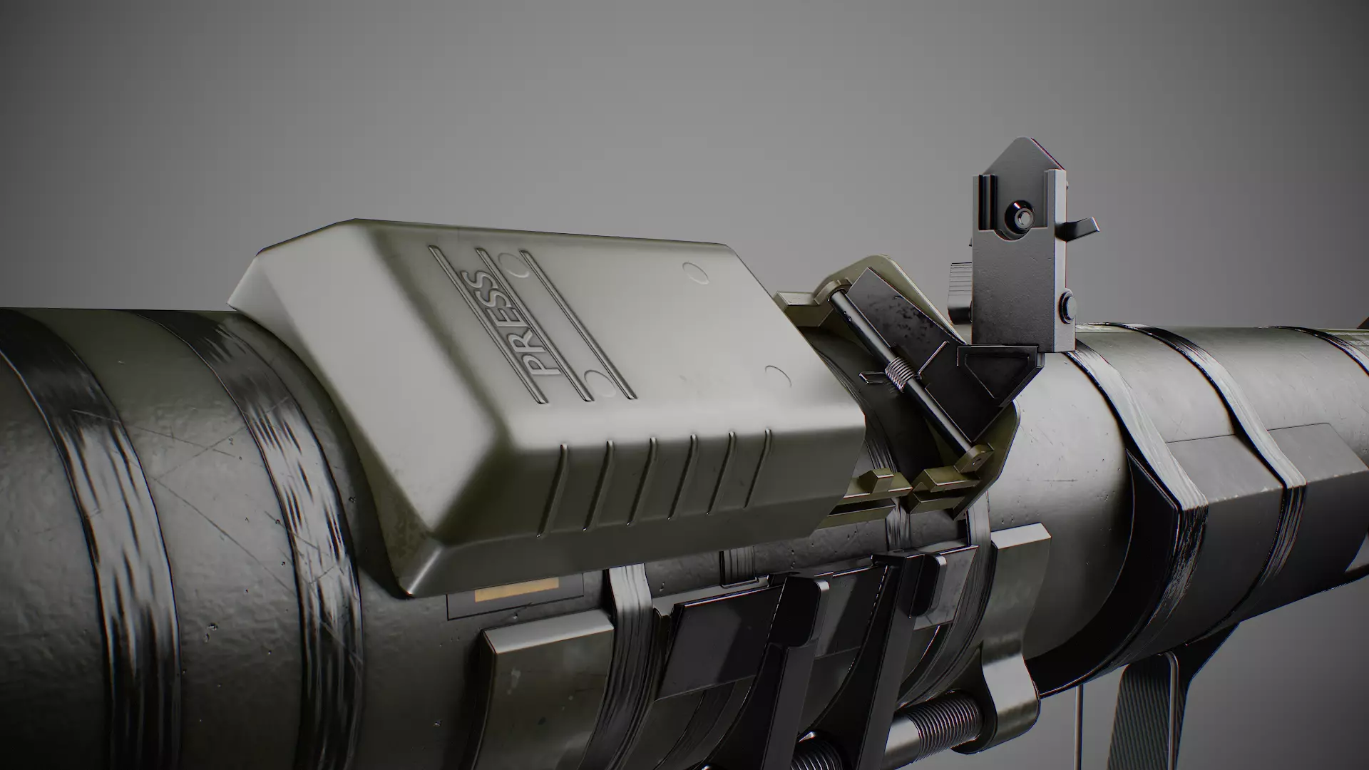 AT4 disposable anti-tank grenade launcher Low-poly 3D model_26