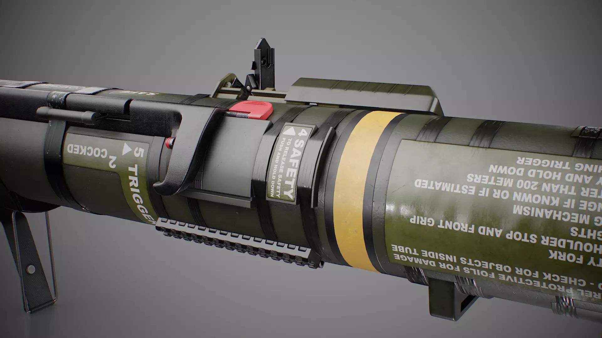 AT4 disposable anti-tank grenade launcher Low-poly 3D model_12