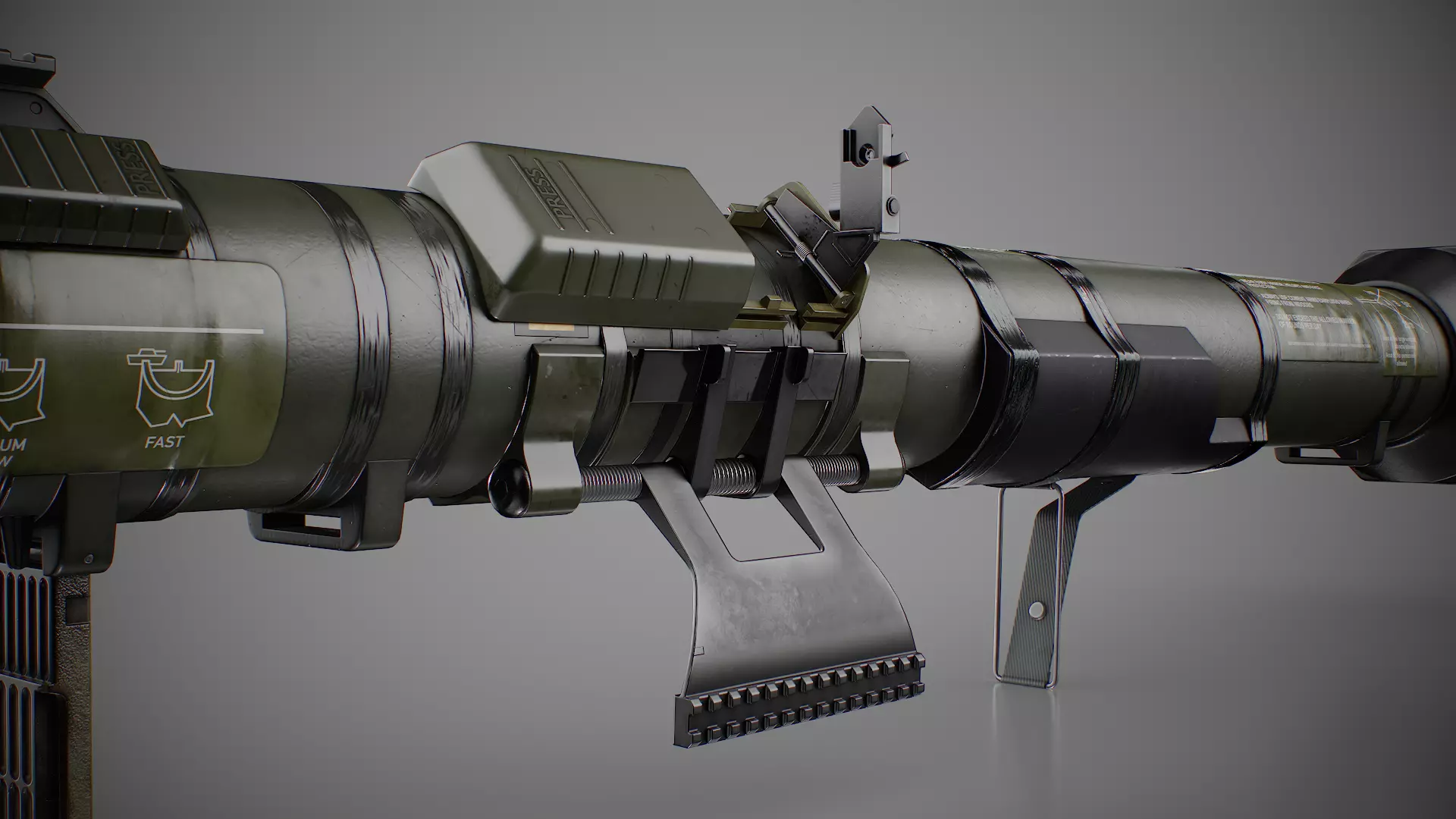AT4 disposable anti-tank grenade launcher Low-poly 3D model_24