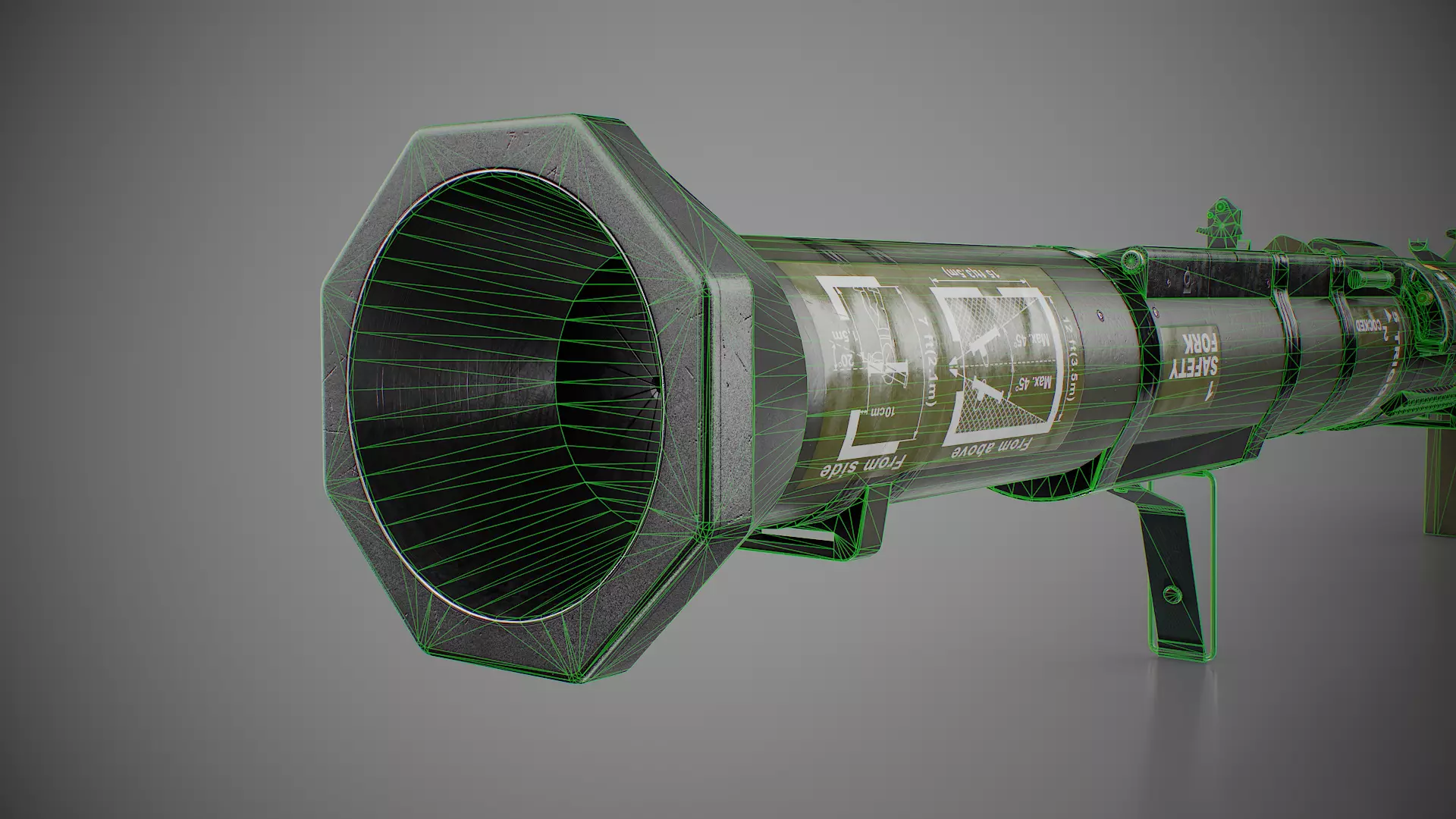 AT4 disposable anti-tank grenade launcher Low-poly 3D model_11