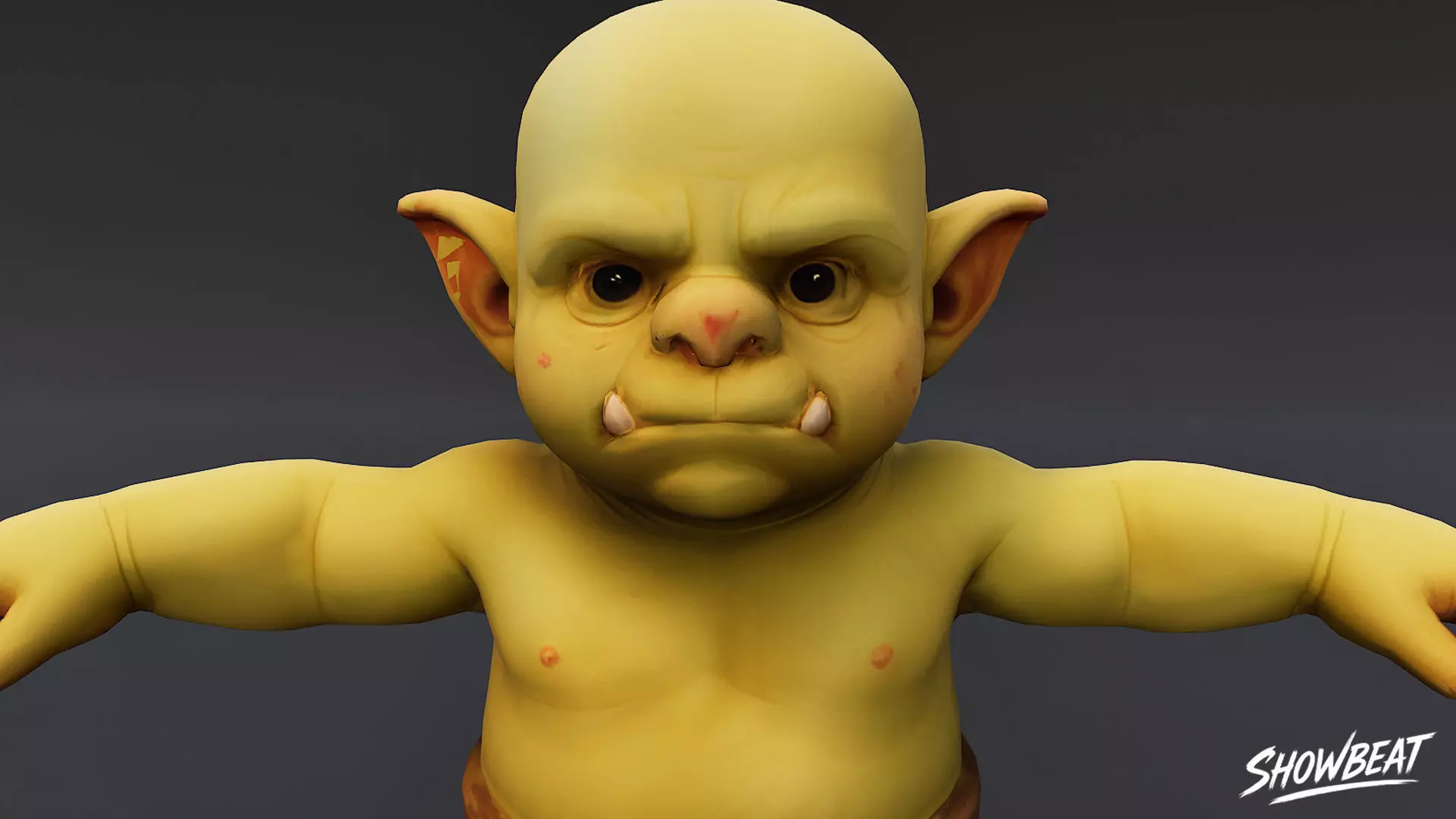 Child Ogre  T-Pose Low-poly 3D model_4