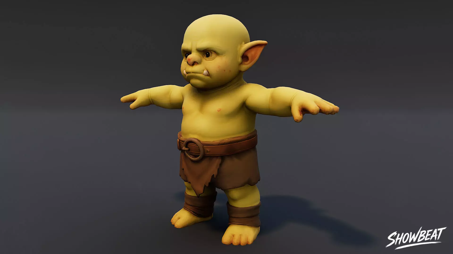 Child Ogre  T-Pose Low-poly 3D model_2