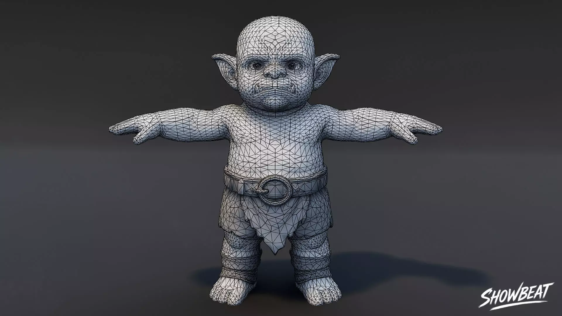 Child Ogre  T-Pose Low-poly 3D model_6