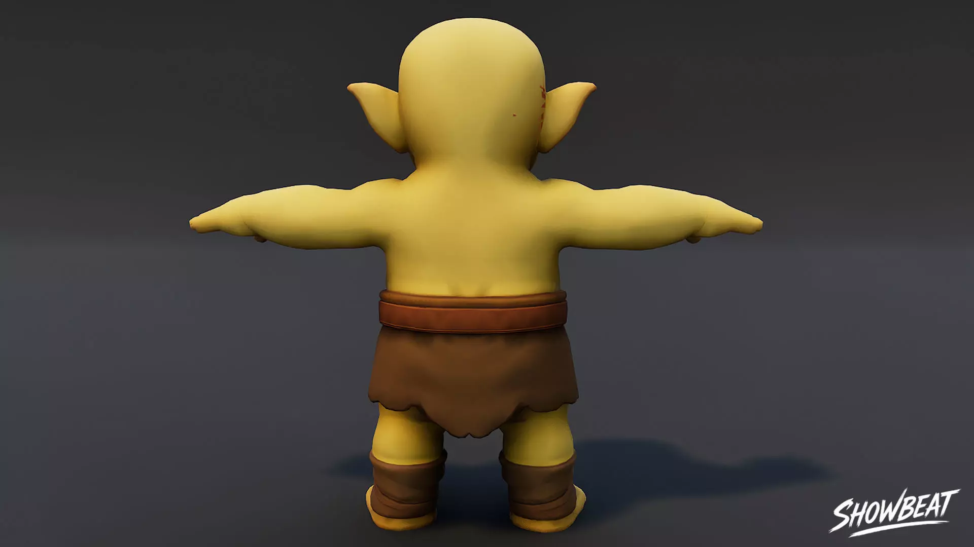 Child Ogre  T-Pose Low-poly 3D model_3