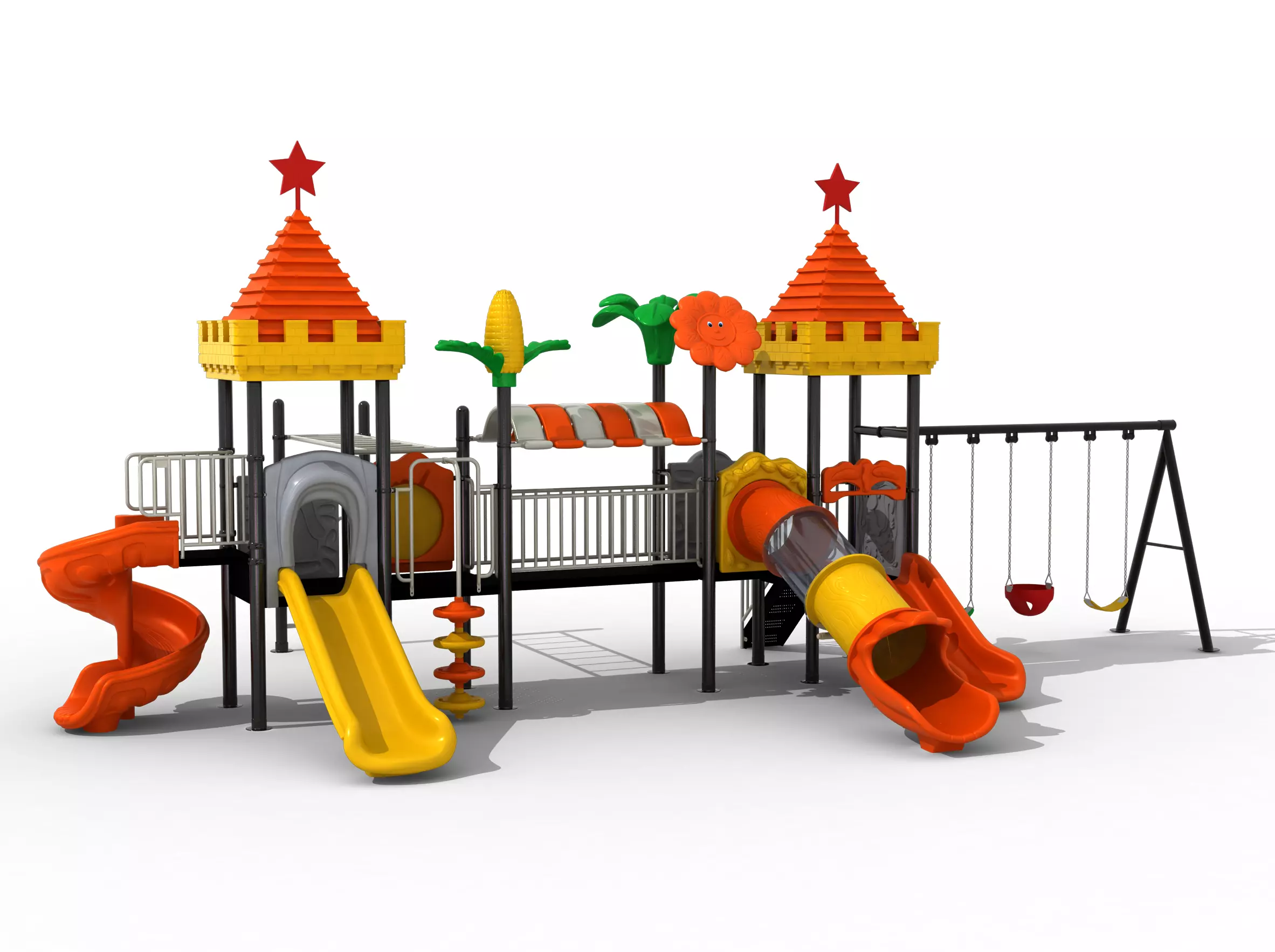 3D Model Outdoor Playground for Parks and Gardens Playset Low-poly 3D model_0