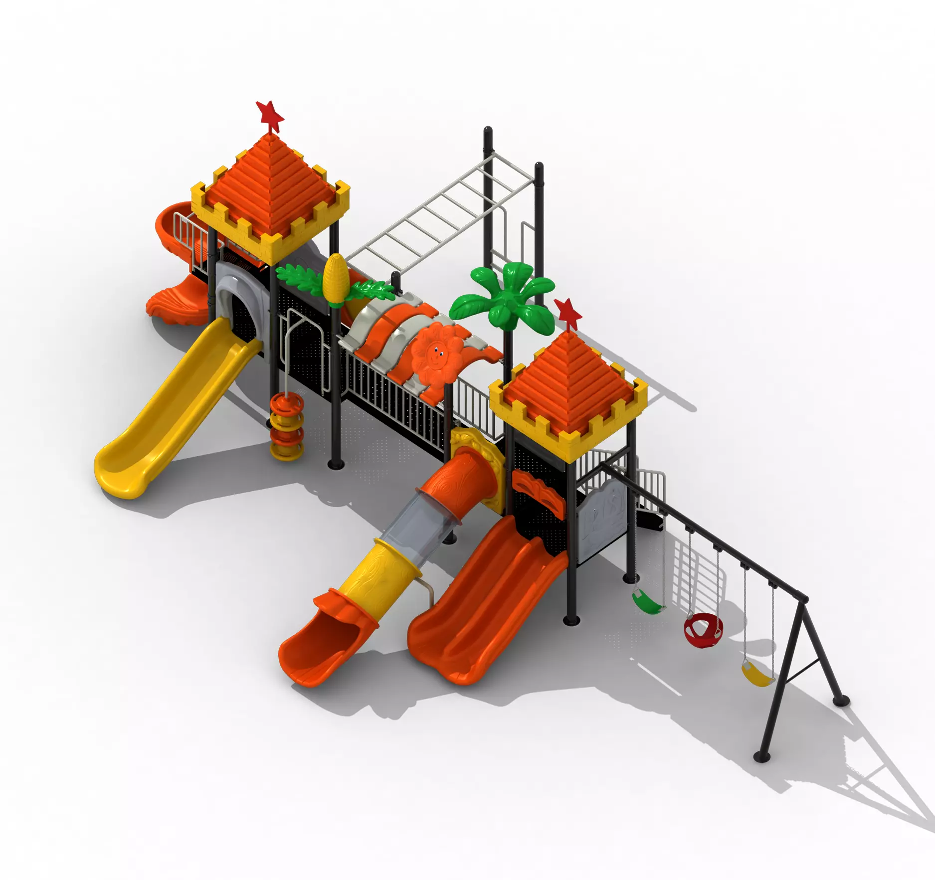 3D Model Outdoor Playground for Parks and Gardens Playset Low-poly 3D model_1