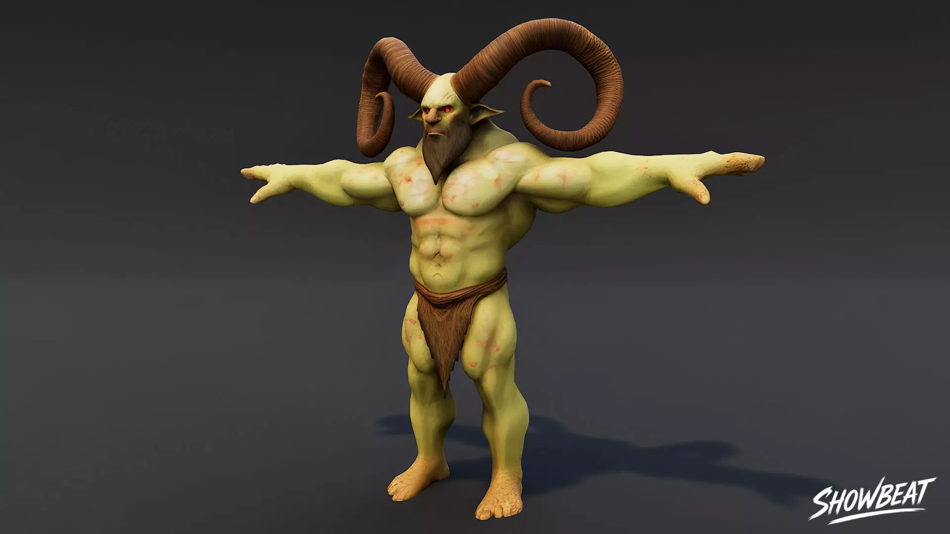 Feral Ogre V01 T-Pose Low-poly 3D model_2