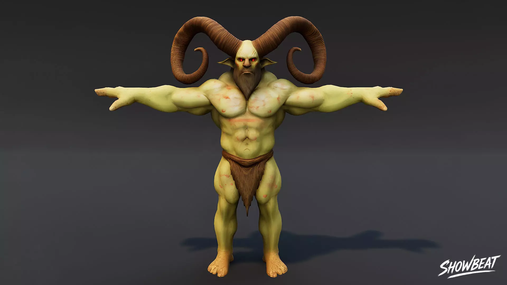 Feral Ogre V01 T-Pose Low-poly 3D model_0