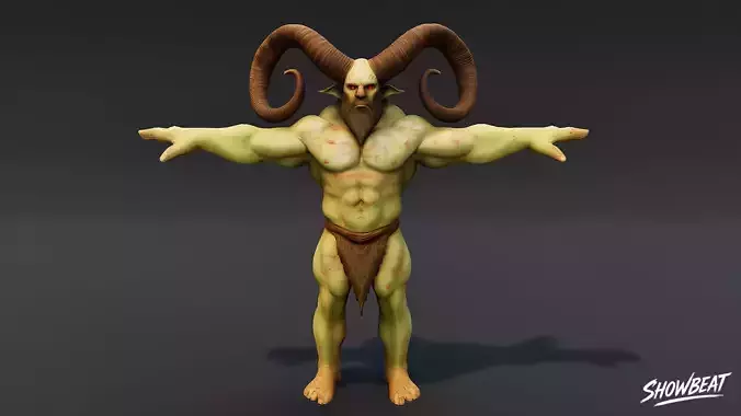 Feral Ogre V01 T-Pose Low-poly 3D model Feral Ogre V01 T-Pose Low-poly 3D model