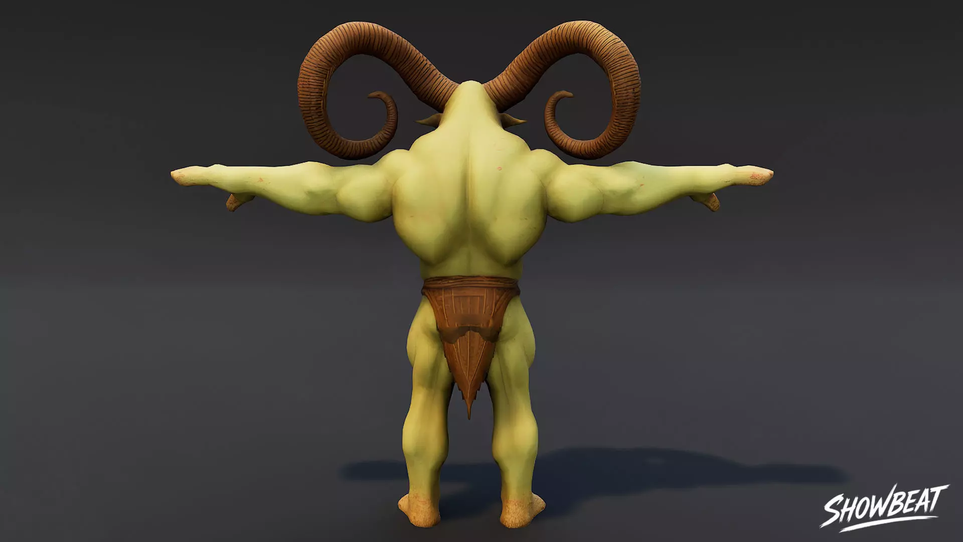 Feral Ogre V01 T-Pose Low-poly 3D model_3