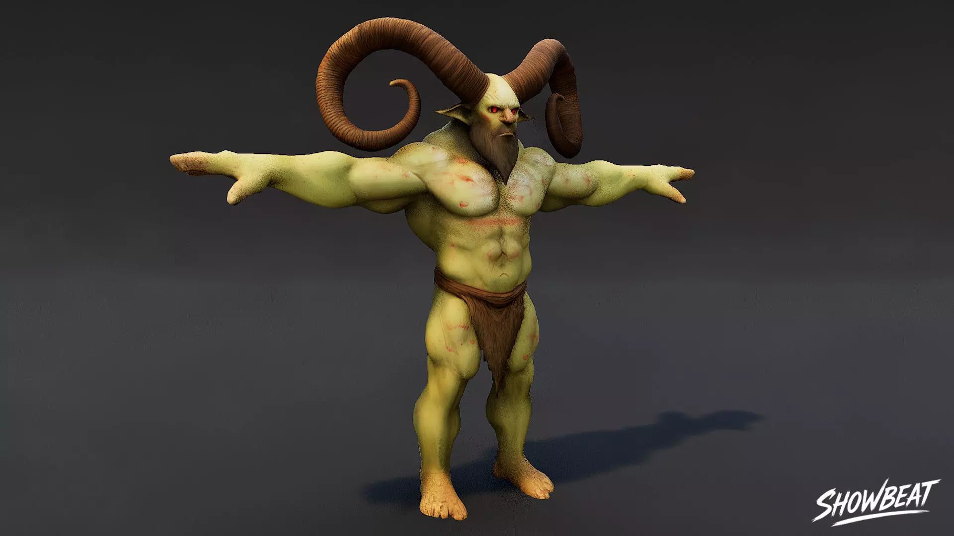 Feral Ogre V01 T-Pose Low-poly 3D model_1