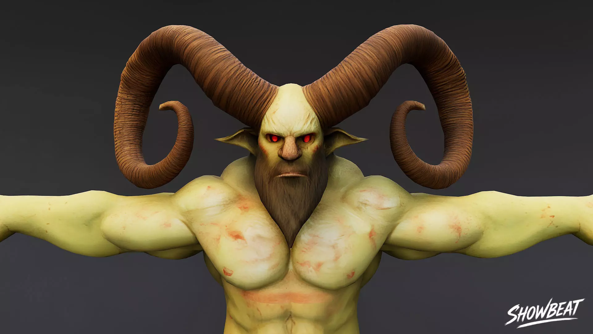 Feral Ogre V01 T-Pose Low-poly 3D model_4