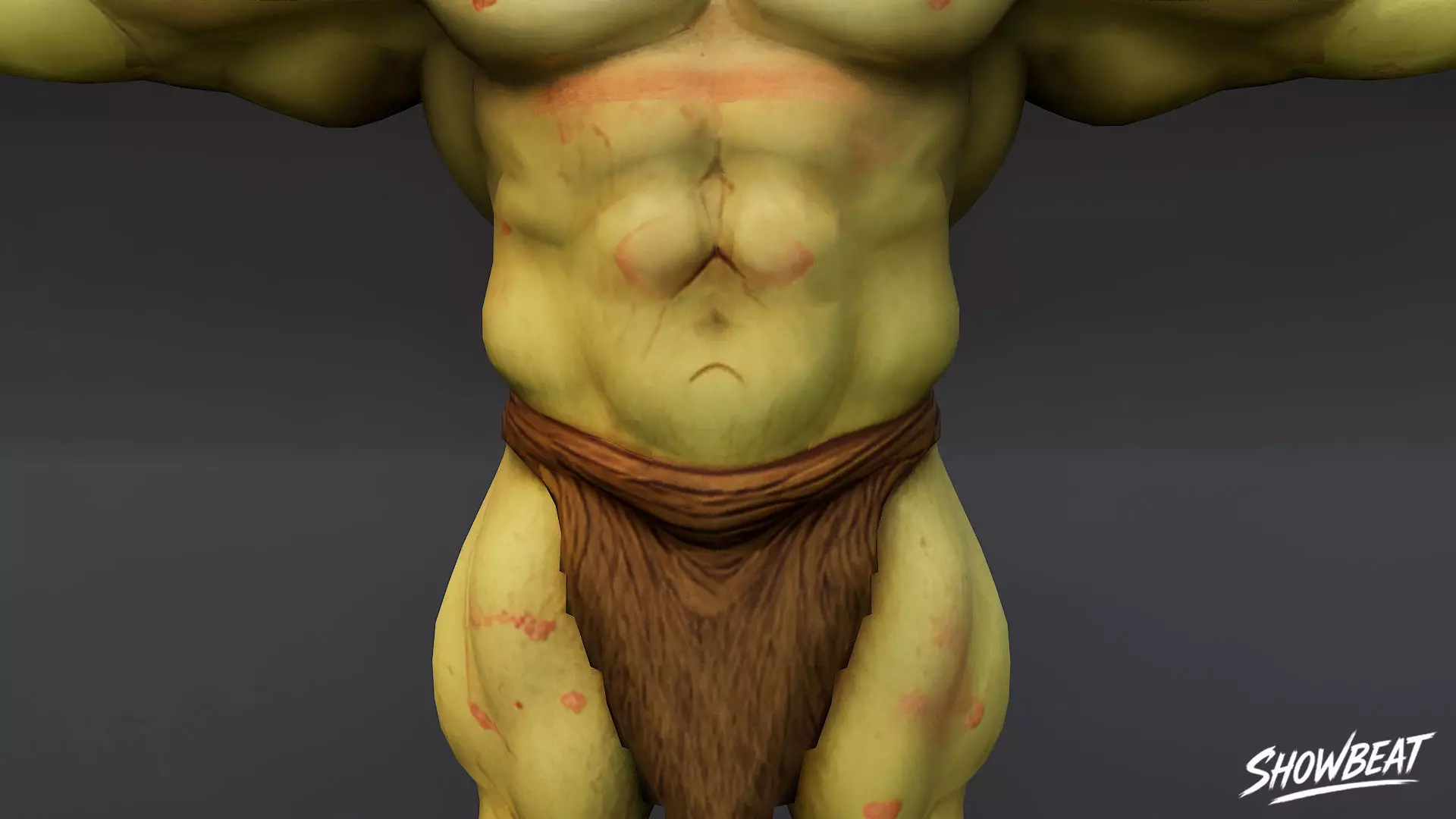 Feral Ogre V01 T-Pose Low-poly 3D model_5
