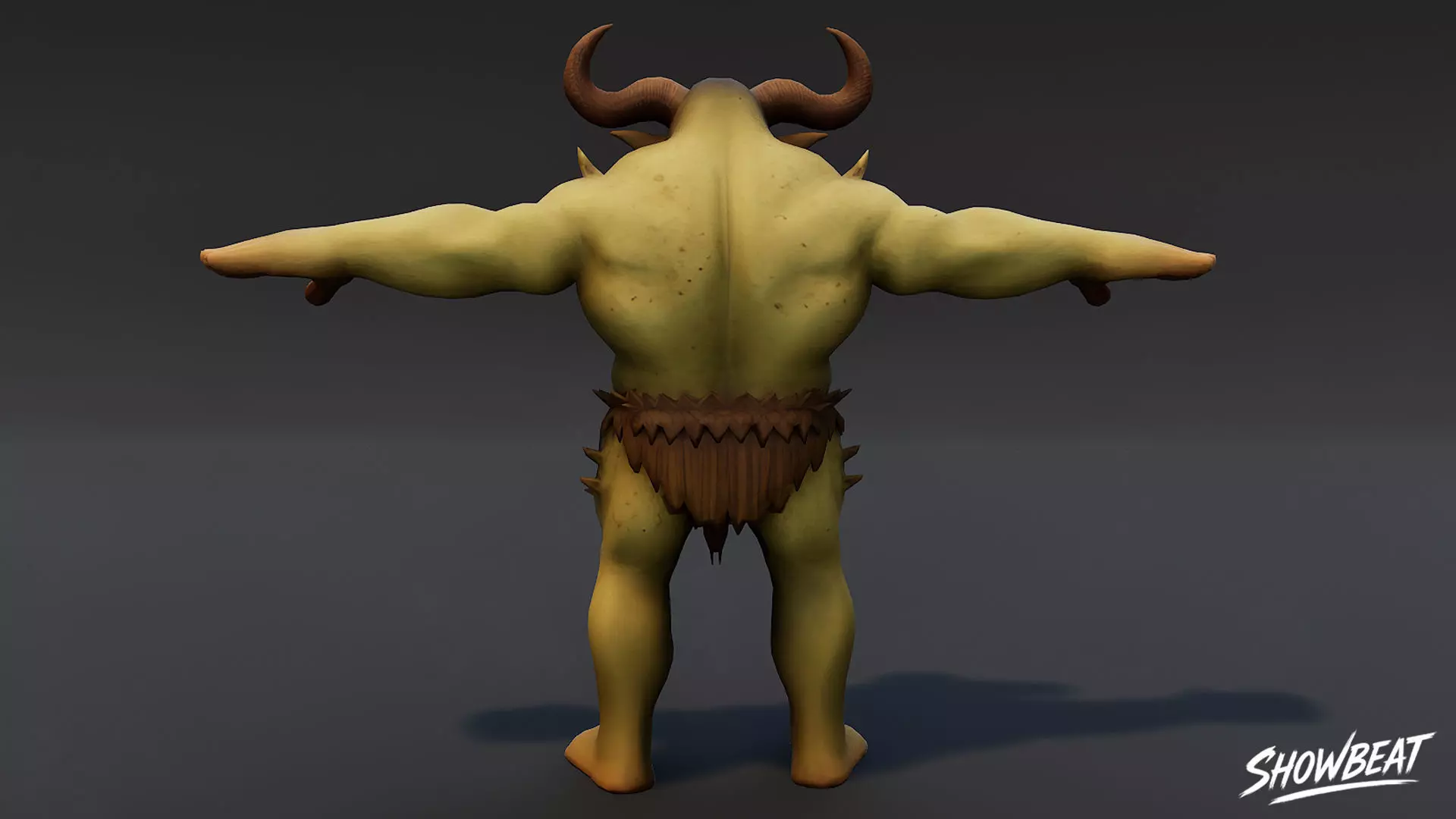 Feral Ogre V02 T-Pose Low-poly 3D model_3