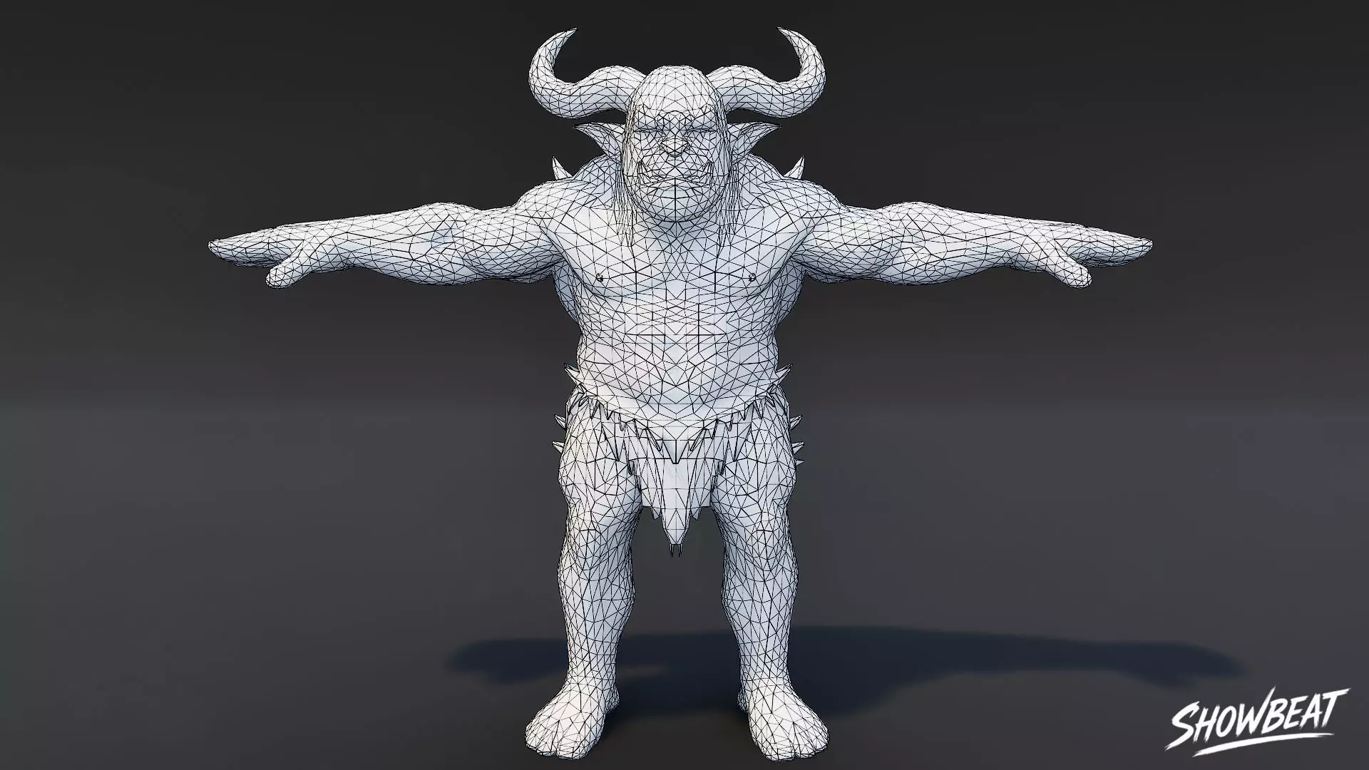 Feral Ogre V02 T-Pose Low-poly 3D model_7