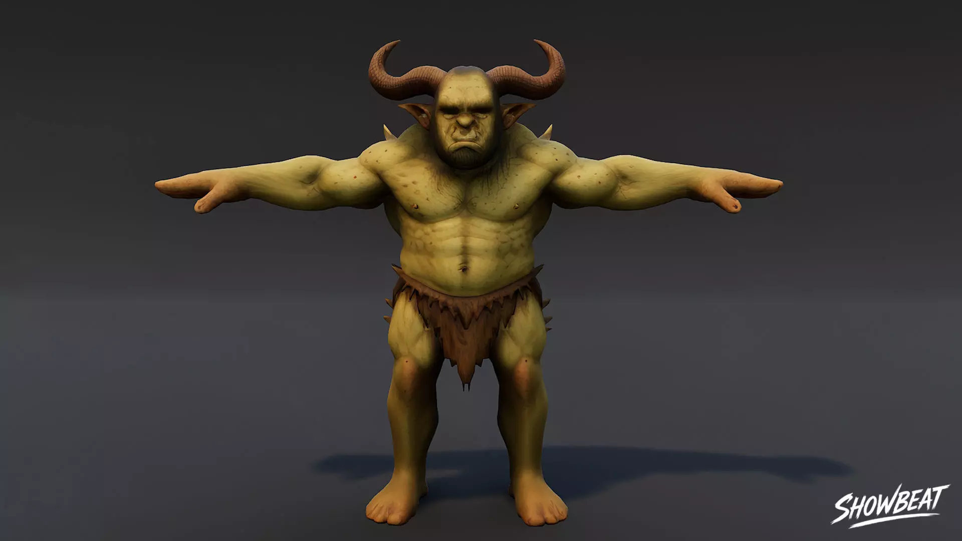 Feral Ogre V02 T-Pose Low-poly 3D model_0
