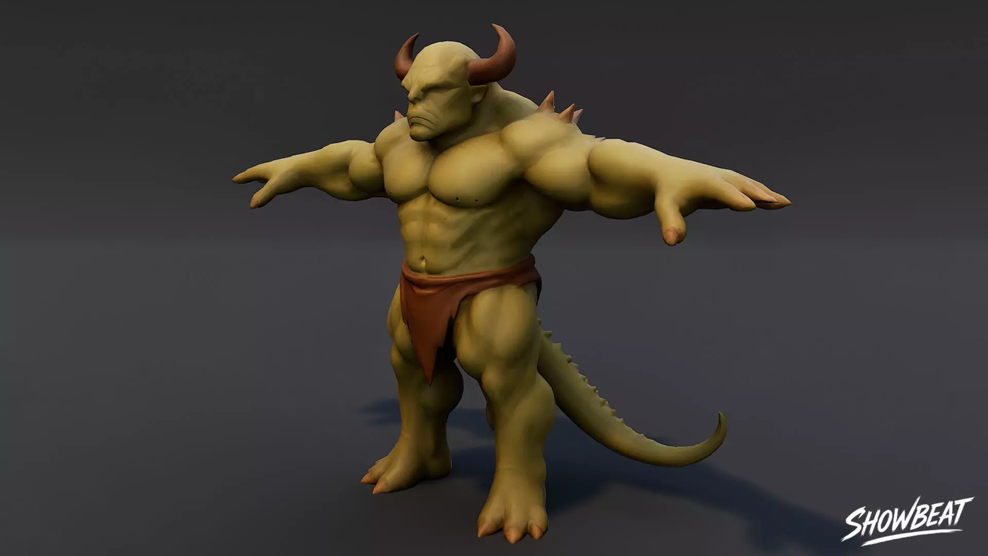 Feral Ogre V03 T-Pose Low-poly 3D model_1