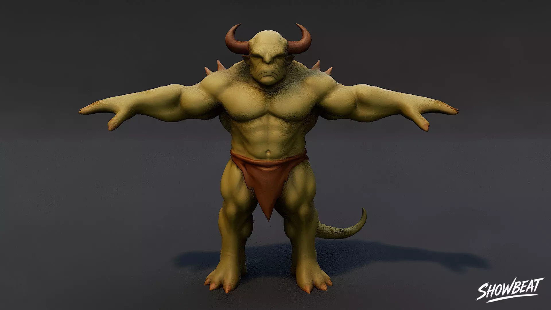 Feral Ogre V03 T-Pose Low-poly 3D model_0