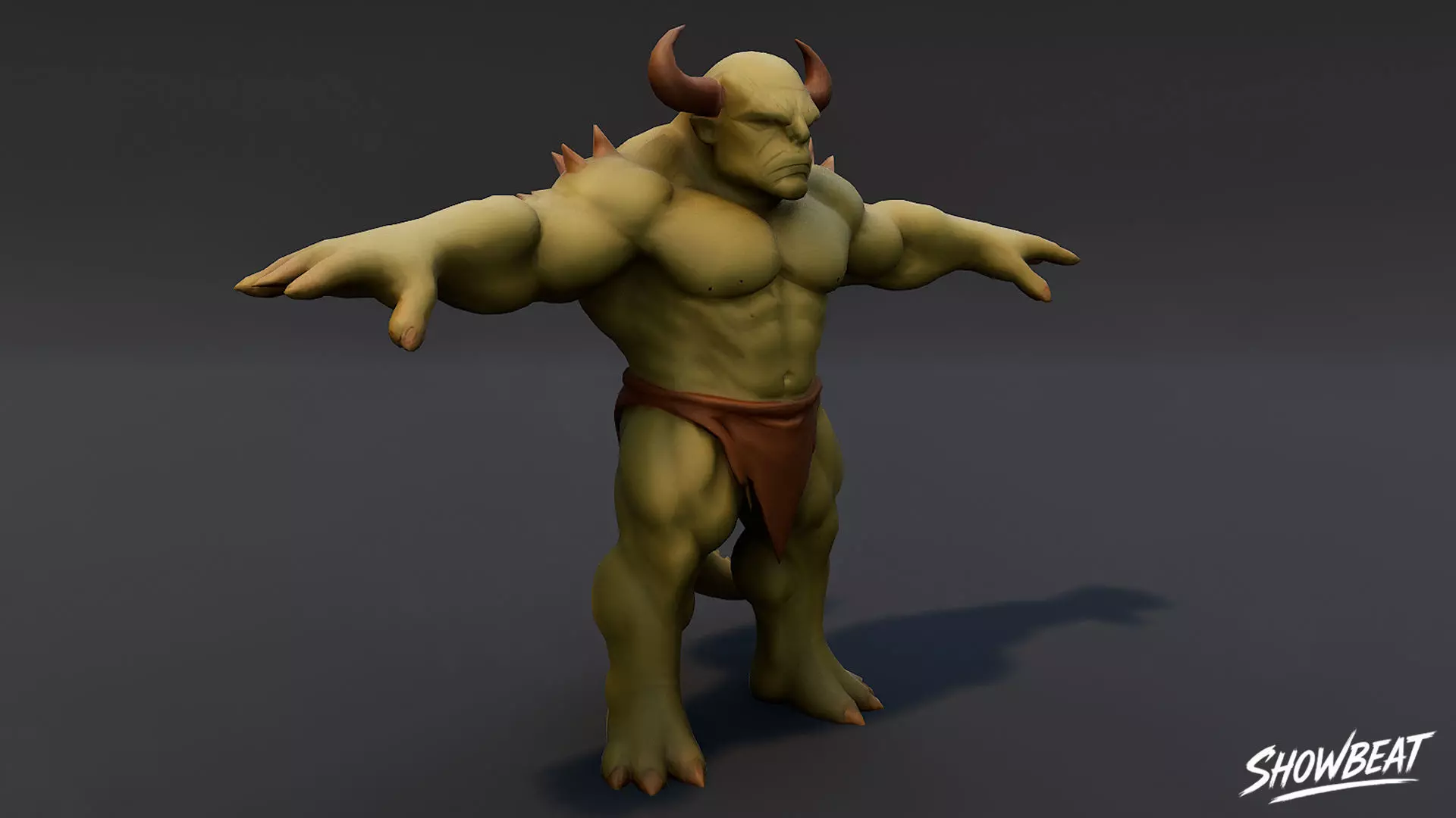 Feral Ogre V03 T-Pose Low-poly 3D model_2