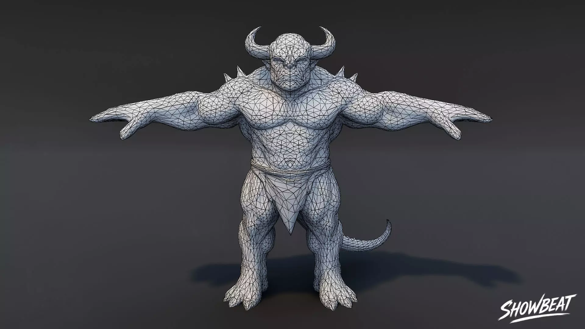 Feral Ogre V03 T-Pose Low-poly 3D model_7