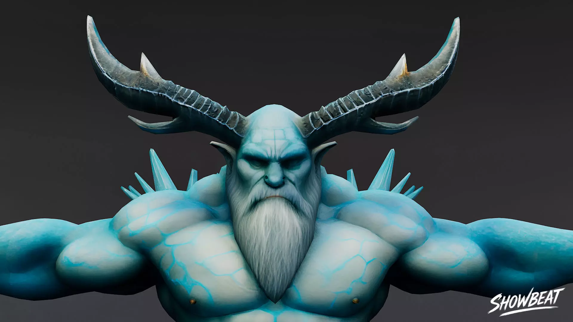 Ice Ogre T-Pose Low-poly 3D model_4