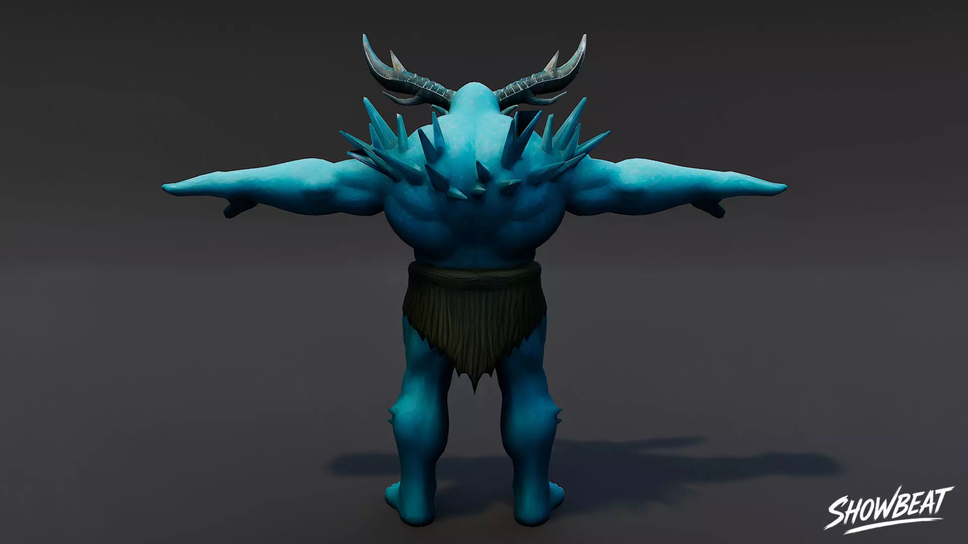 Ice Ogre T-Pose Low-poly 3D model_3