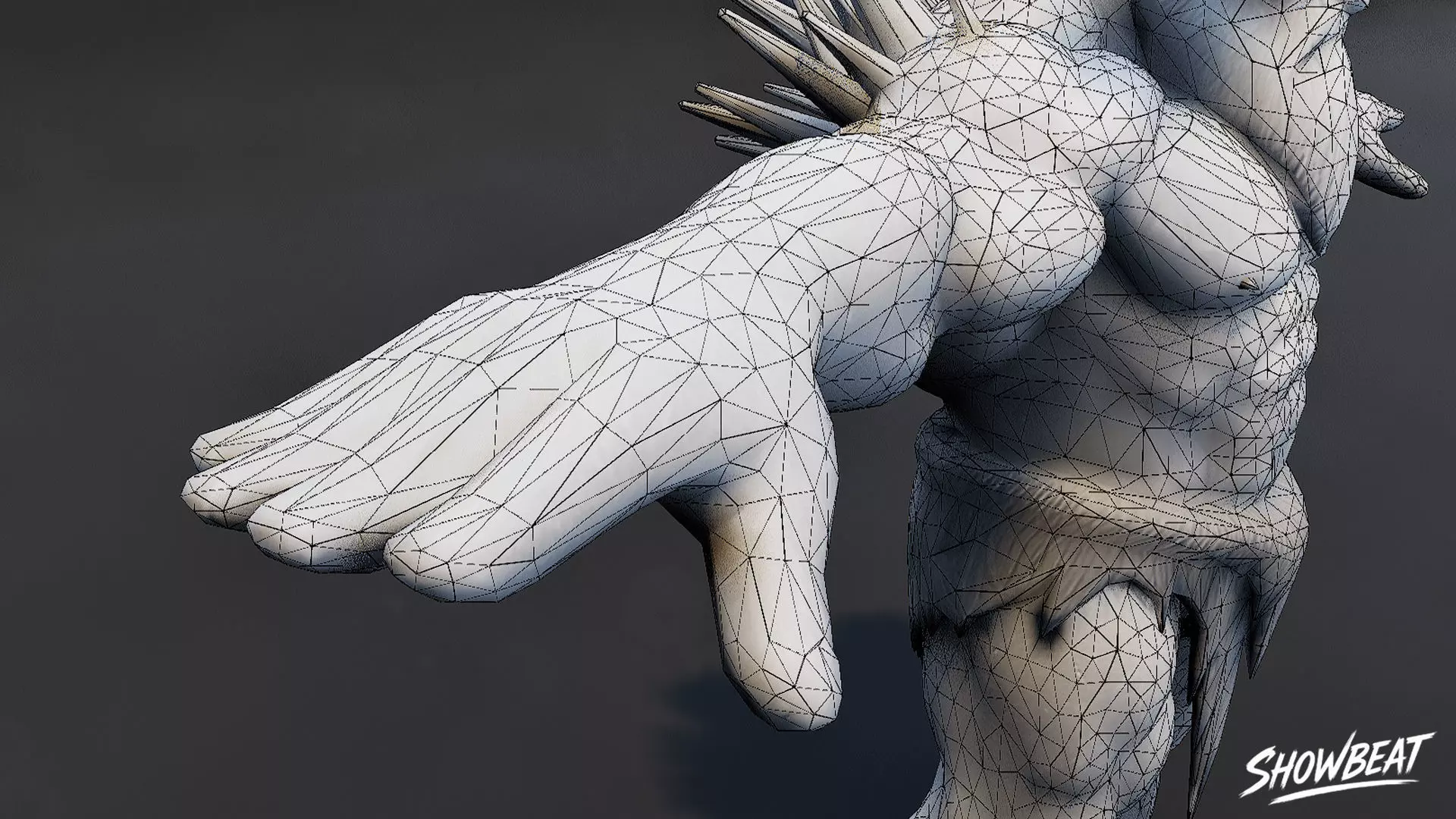 Ice Ogre T-Pose Low-poly 3D model_9