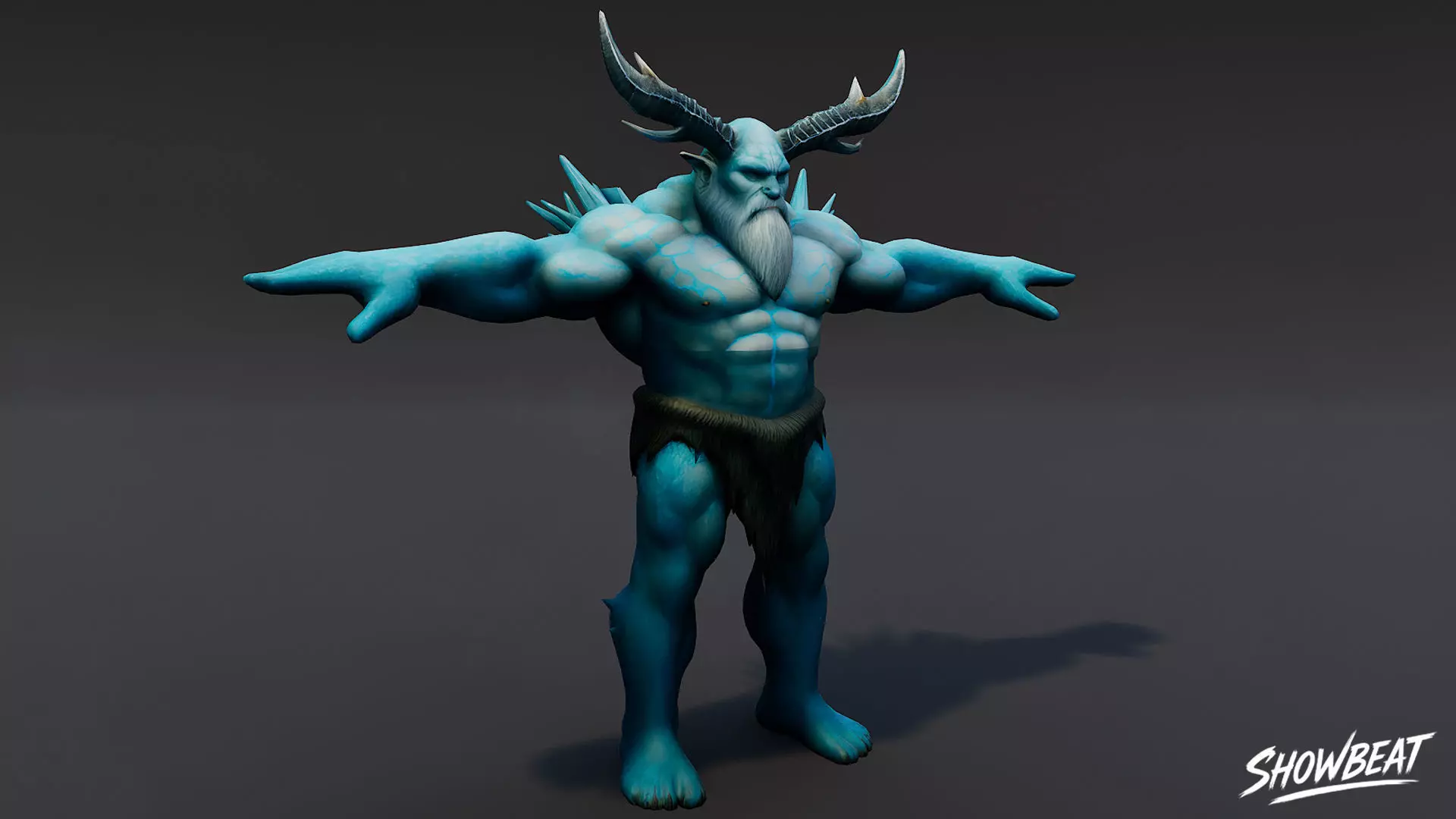 Ice Ogre T-Pose Low-poly 3D model_2