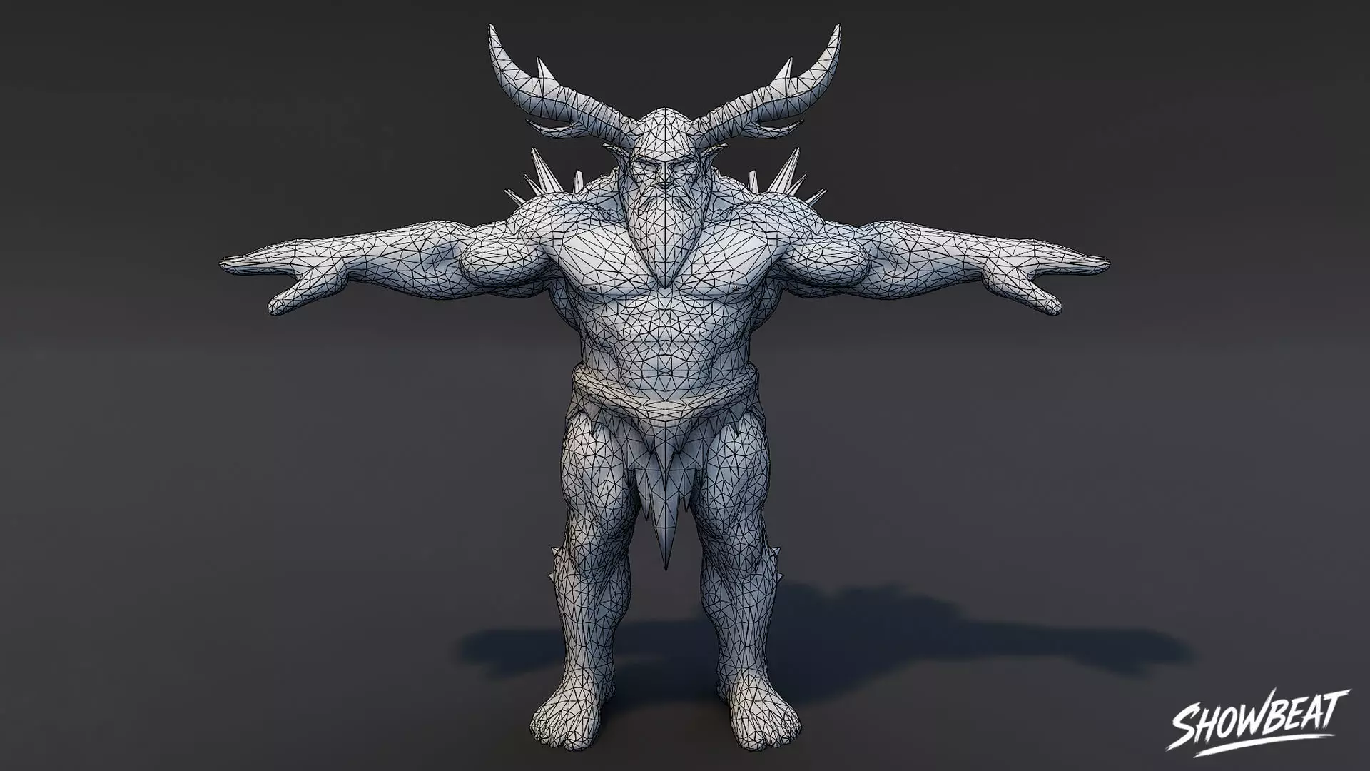 Ice Ogre T-Pose Low-poly 3D model_6