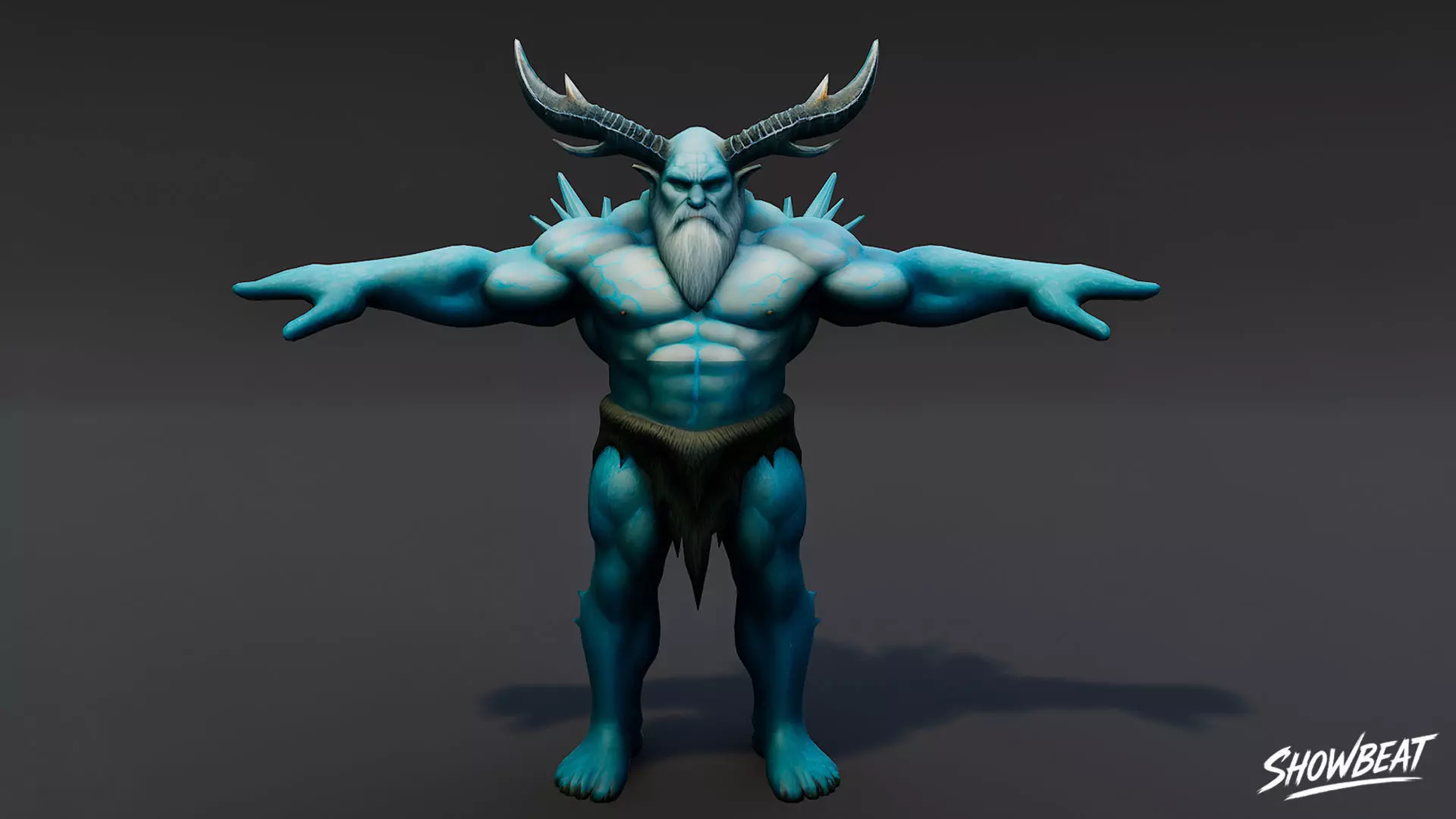 Ice Ogre T-Pose Low-poly 3D model_0