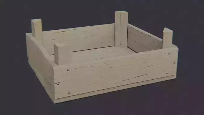 Wooden Shipping Crate with Plank Sides