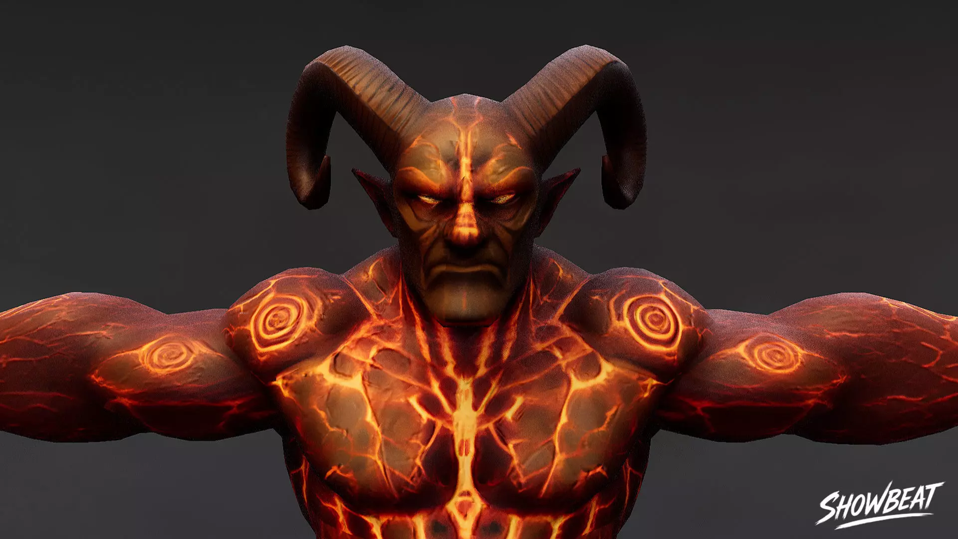 Magma Ogre T-Pose Low-poly 3D model_4