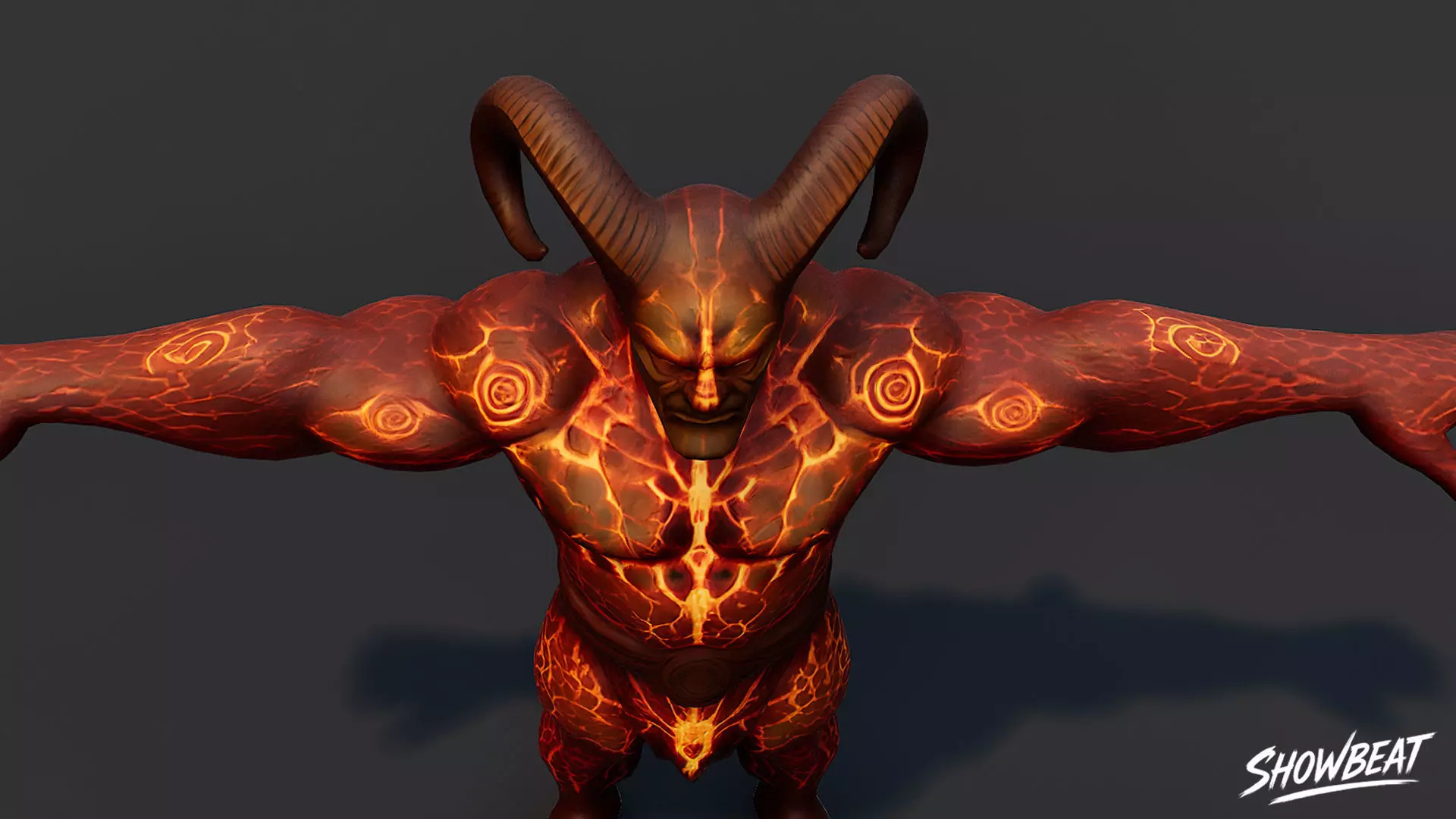 Magma Ogre T-Pose Low-poly 3D model_6