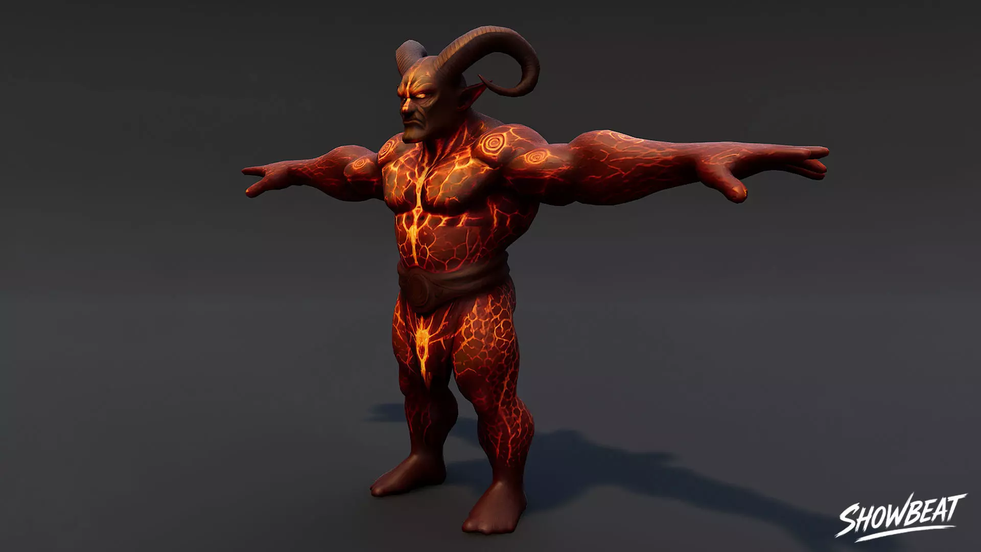 Magma Ogre T-Pose Low-poly 3D model_1