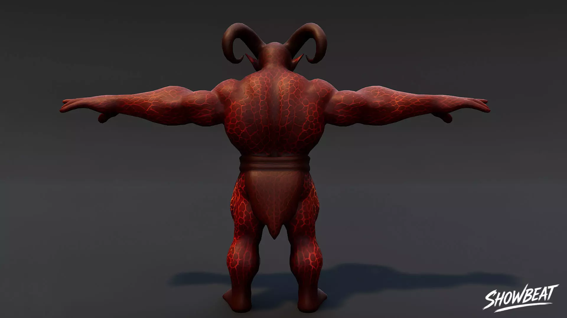 Magma Ogre T-Pose Low-poly 3D model_3