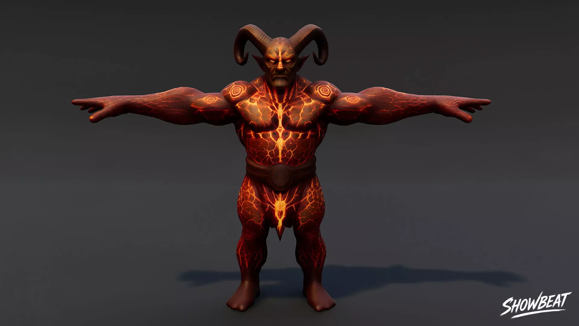 Magma Ogre T-Pose Low-poly 3D model_0