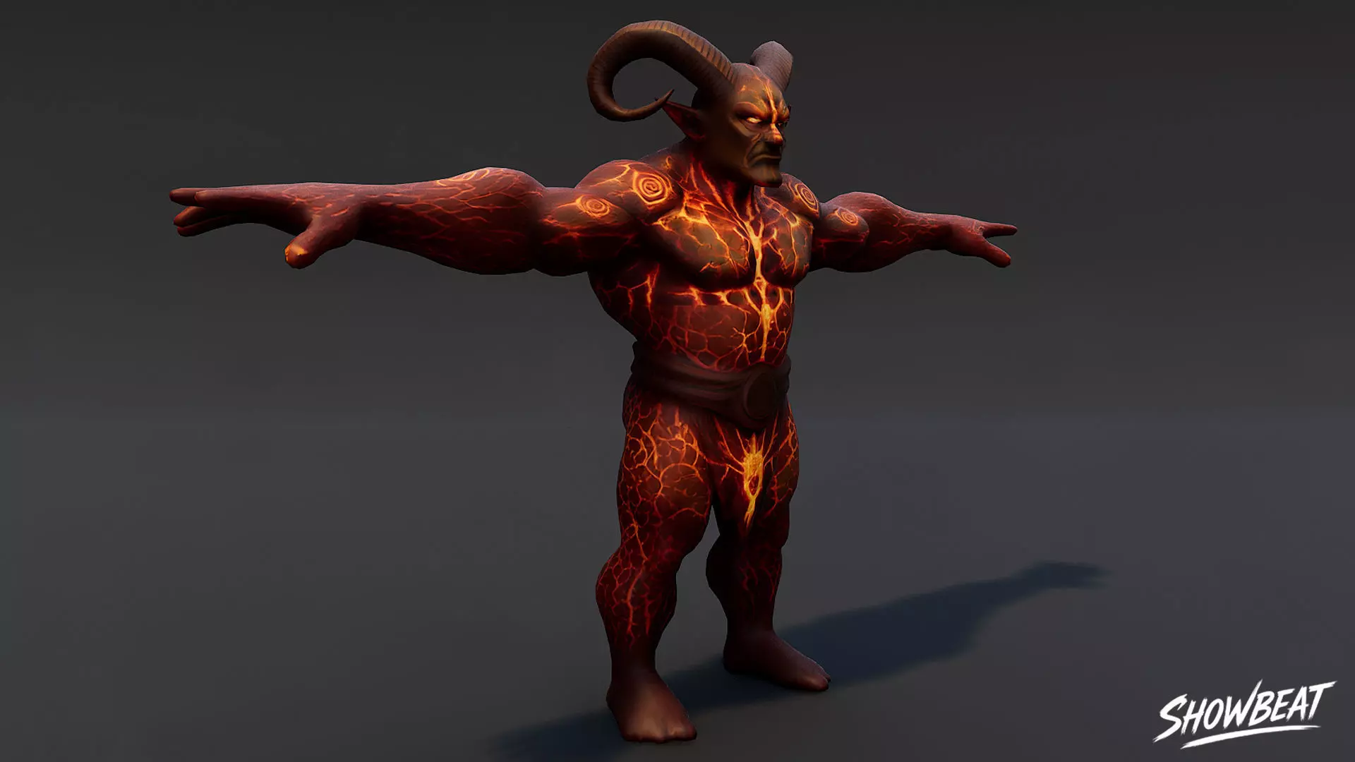 Magma Ogre T-Pose Low-poly 3D model_2