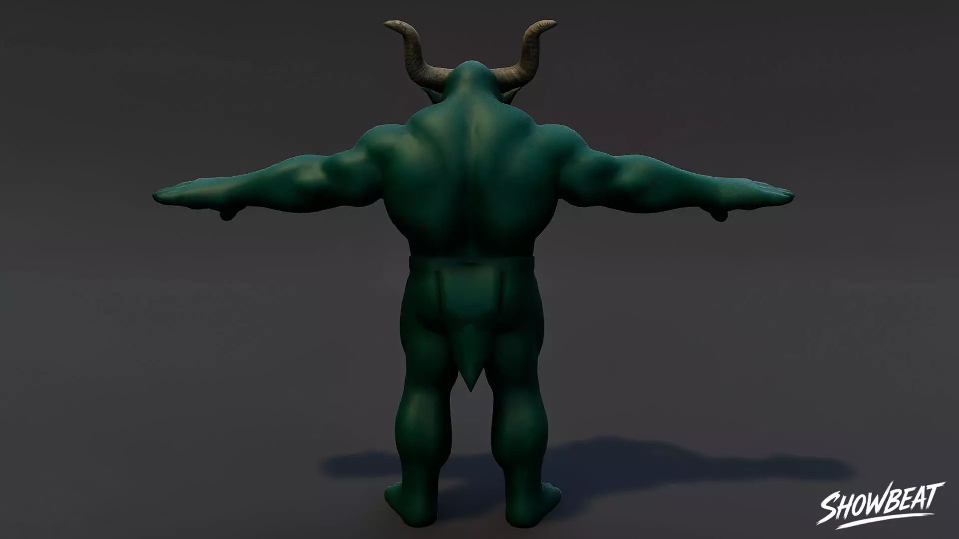 Shadow Ogre T-Pose Low-poly 3D model_3